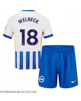 Brighton Danny Welbeck #18 Maglia Gara Casa Repliche 2024-25 Bambino Maniche Corte